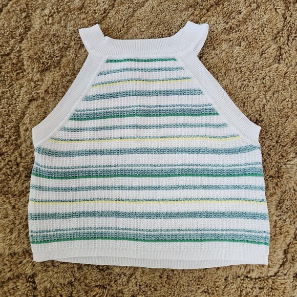 UNIONBAY Junior Womens Rosana Snow White Stripe Sweater Tank Top Size: Small NWT - Picture 3 of 6